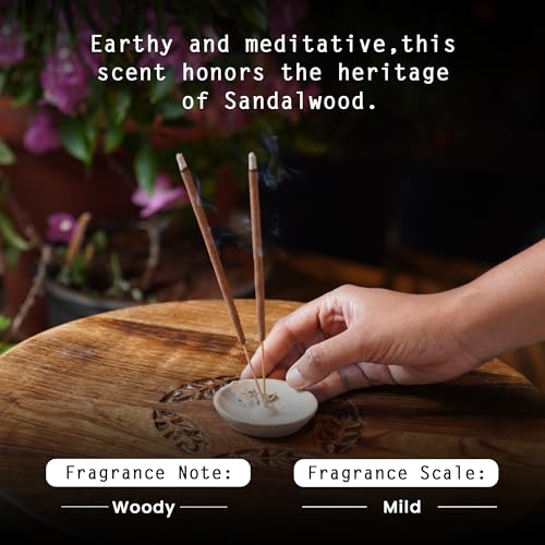 Image of NYASSA Highly Scented Sacred Sandalwood Agarbatti /Incense Sticks - 50g, Charcoal-Free Agarbatti for Pooja, Prayer, Meditation, Home Freshness & Positive Energy, Perfect for Special Occasions