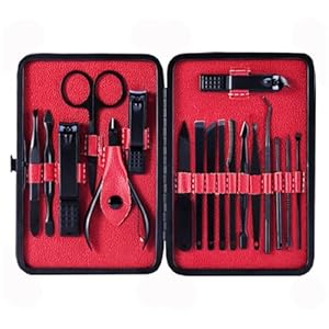 Nail Clipper Set Rose Gold Stainless Steel Pedicure Scissor Tweezer Ear Pick Manicure Set,10pcs (18pcs5)