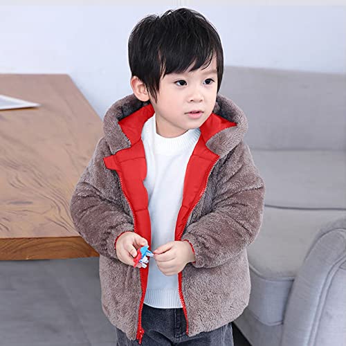 Kids Boys Girls Hooded Puffer Coat Thick Fluff Zipper Long Sleeve 𝗕ear Jacket Winter Puffy Windproof Outwear2
