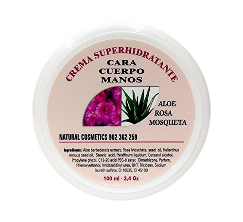 Bionatural 11430 - Crema facial, corporal y de manos con aloe y rosa mosqueta, 100 ml