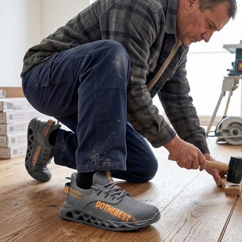 Image of Furuian Steel Toe Sneakers for Men Women Lightweight Safety Shoes Comfortable Puncture Proof Slip On Indestructible Work Shoes