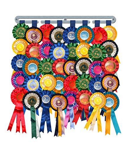 Plain Bar Rosette Hanger | Ribbon Bundle | Silver | Wall Display Ribbon Holder | Horse and Dog Rosettes