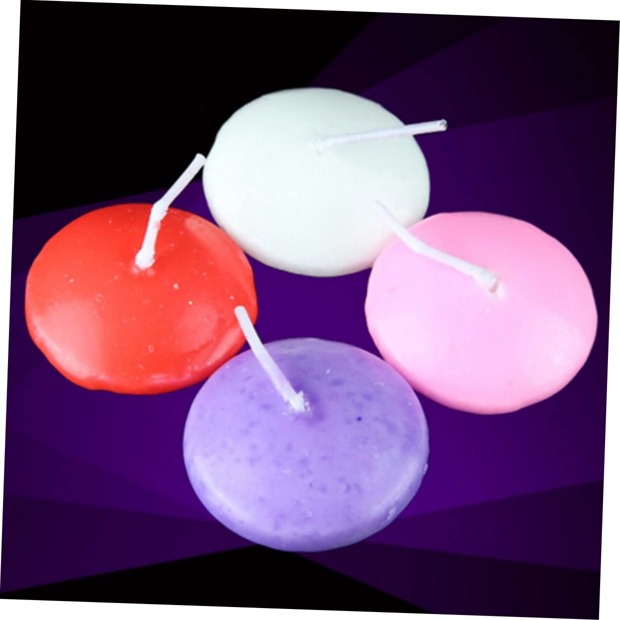 Garneck 10pcs Small Floating Candles 3.5cm Diameter Unscented for Wedding Decor New Year Christmas Long Burn Time