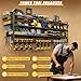 Jusgym 49.4'' Large Power Tool Organizer Wall Mount, 4-Tier Tool Storage Rack with 12 Drill Holders, 600LBS Load Heavy Duty Cordless Tool Shelf for Garage Organization, Gift for Men