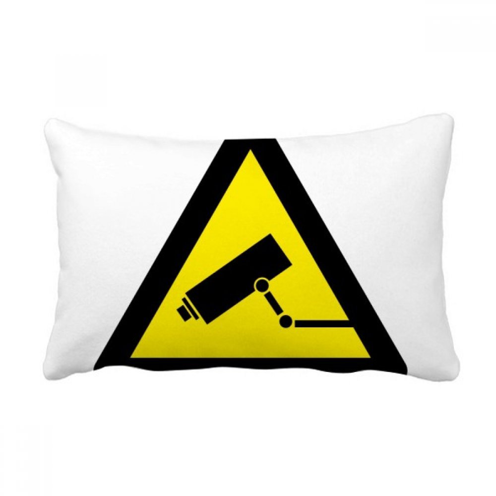Coussin lombaire triangle caméra jaune noir de salon 40x60 cm