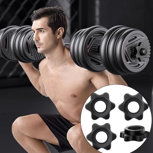 4 Pcs Dumbbell Clips,Anti-Slip Barbell Clip Bar Hexagon Nuts,Hex Nut Spin-Lock Collars Screw Clamps Dumbbells Clamp Dumbells Connecting for Gym Home Equipment Fitness Train Weight Lifting Olympic Bars - Image 6