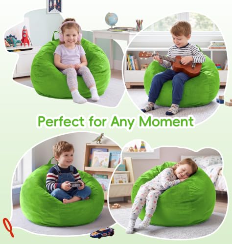 Image of Hobestluk Small Bean Bag Chairs 2FT BeanBag Chair Comfy Cozy Velvet Fabric