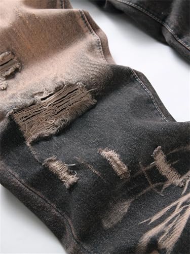 Men's Summer Slim Fit Straight Hole Cotton Denim Pants3