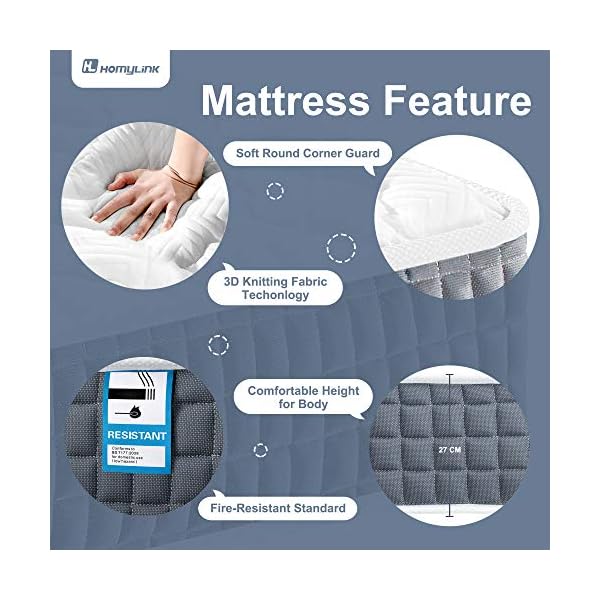 HomyLink Mattress Pocket Spring Memory Foam Mattresses Single Double 9-Zone Orthopaedic 23.5cm Height 3FT 4FT6 - Image 6