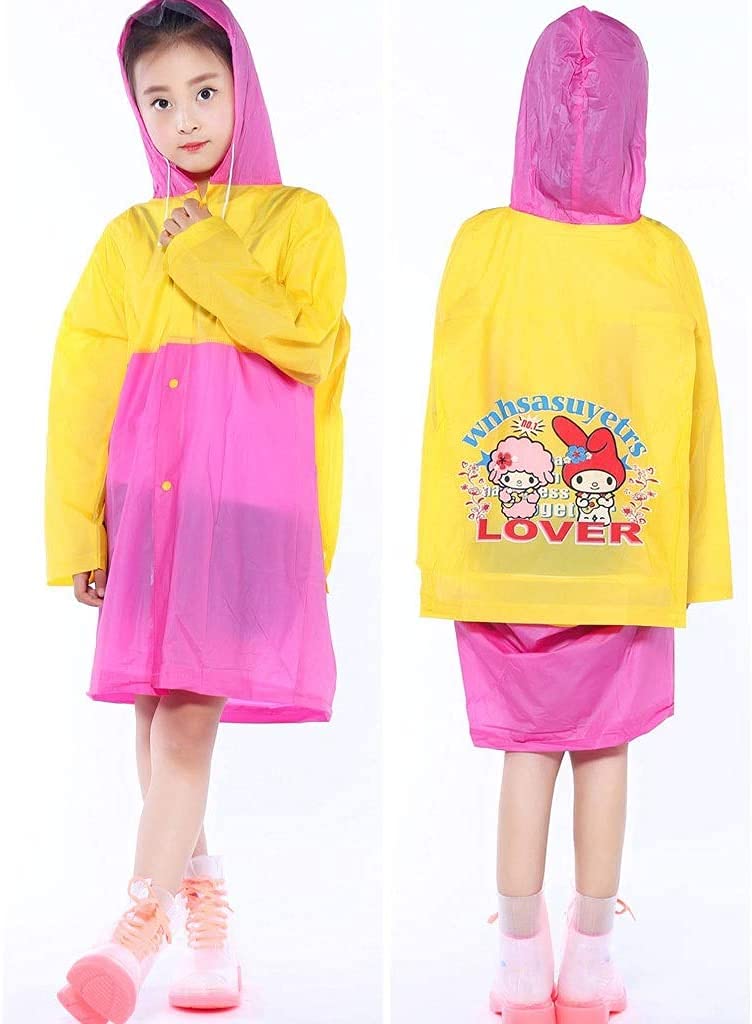 GerRit Chubasquero para niños Poncho de lluvia, impermeable con capucha para niños y niñas, adecuado para viajes, camping, deportes al aire libre 7,28 (color: azul, tamaño: extragrande)