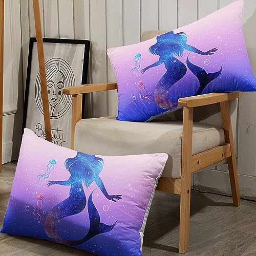 HOSIMA Mermaid Duvet Cover for Kids Boys Girls 3-Piece Luxurious Soft Microfiber Blue Glitter Mermaid Bedding Set including Zipper - Image 3