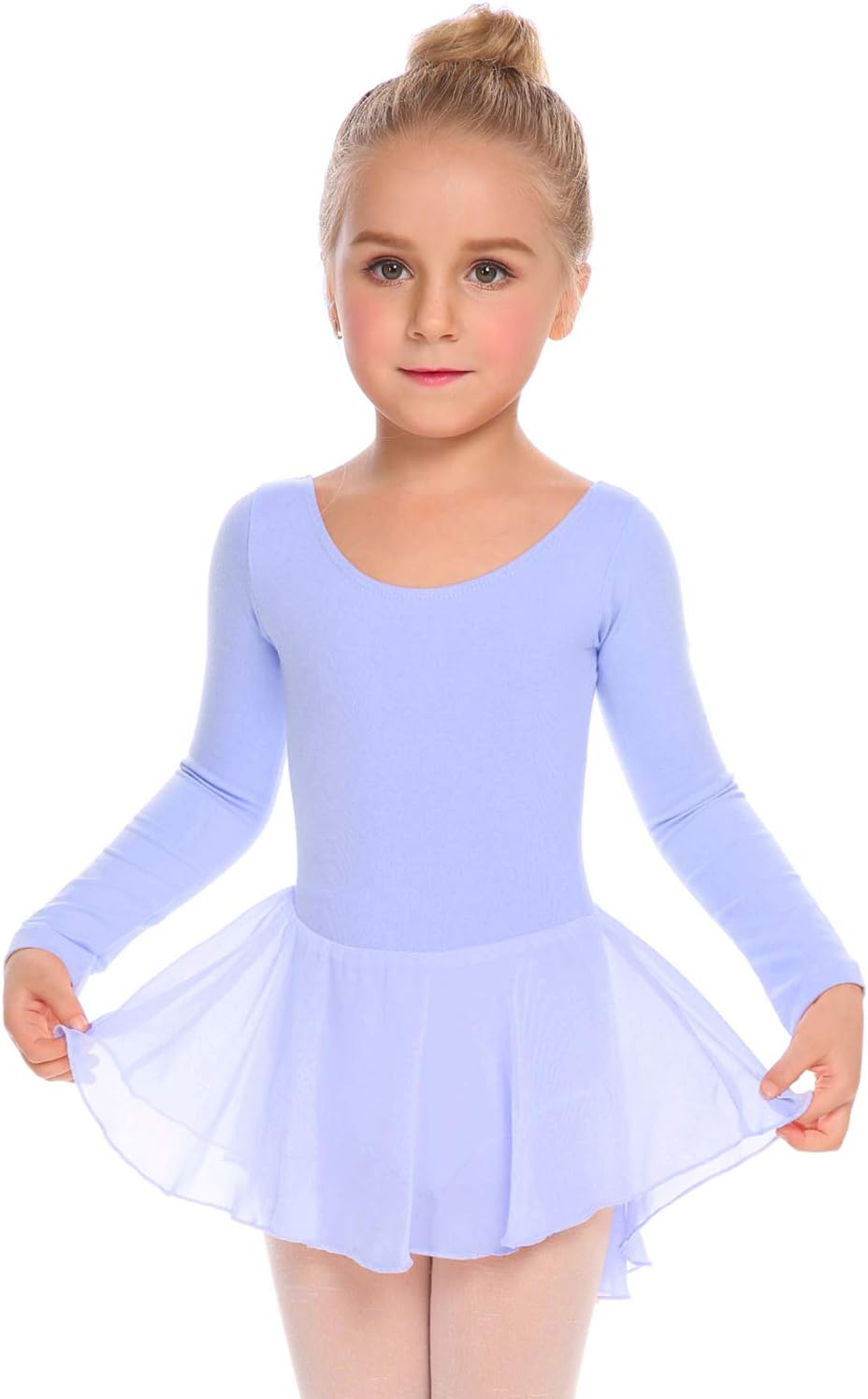 Zaclotre Ballet Leotards for Girls Toddler Classic Long Sleeve Criss-Cross Back Dance Dress Ballerina Outfits - Image 2