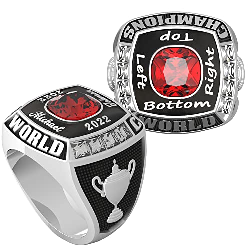 Custom Championship Ring For Football, baseball, basketball, esports, softball, fantasy sports, hockey, team, college, university, high school, Class - Personalized Champion Ring4