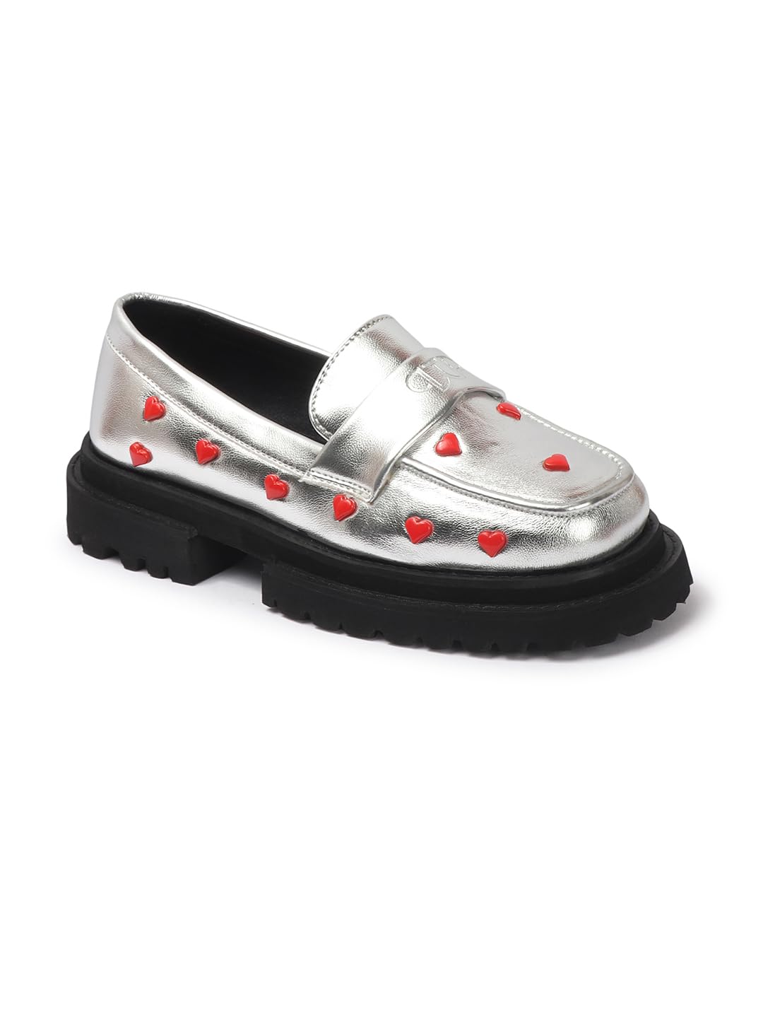 the white pole Red Heart Stud Casual Loafer Classy Comfortable Shoes Loafers for Women's and Girl's-picture-41