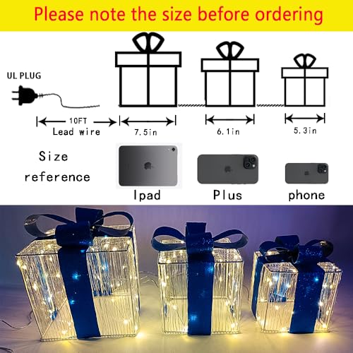 Décoration extérieure de Noël avec boîtes lumineuses 140 DEL pour porche