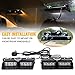 XRIDONSEN 2 in 1 Emergency Dash Strobe Lights Interior Windshield Lights Amber White Warning Hazard Safety Flashing w/Suction Cups for Construction Vehicles, Trucks Car (2×7.16 inch, 16 LED)