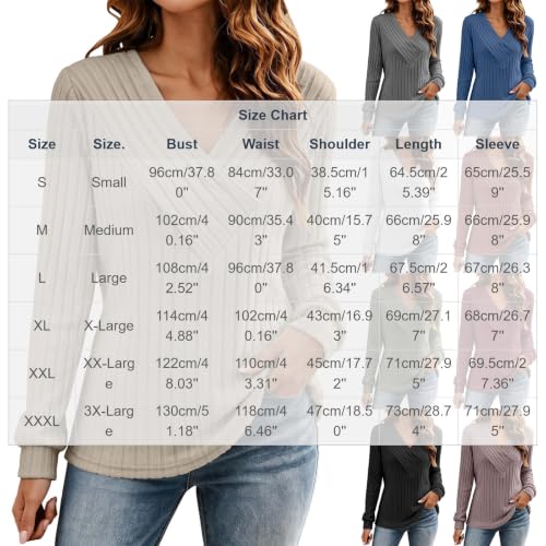 Women's Sweaters V Neck Knit Pullover Slim Fit Trendy Fall Sweater Tops - image 5