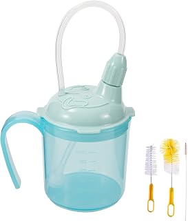 Elderly Care Cup Adult Sippy Cups, Spill-Resistant Adult Sippy Cup, No Thickener is Used, Helps to Prevent Choking, Dysphagia Cups for Disabled Patients Limited Mobility (Blue)