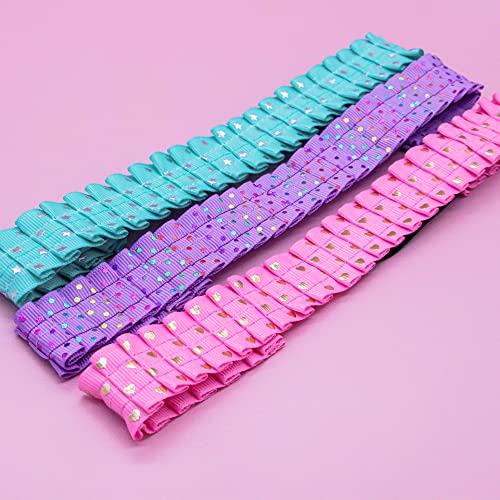 Frog Sac 3 Polka Dot Headbands For Girls, Adjustable No Slip Headbands For Kids, Pleated Metallic Hair Accessories thumb #8