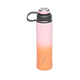 Stainless Steel Water Bottle with Insulated Dual Lid, Insulated Water Bottle with Strainer and Silicone Bottle Bumper, Coffee Mug – 24oz (Coral Sand)