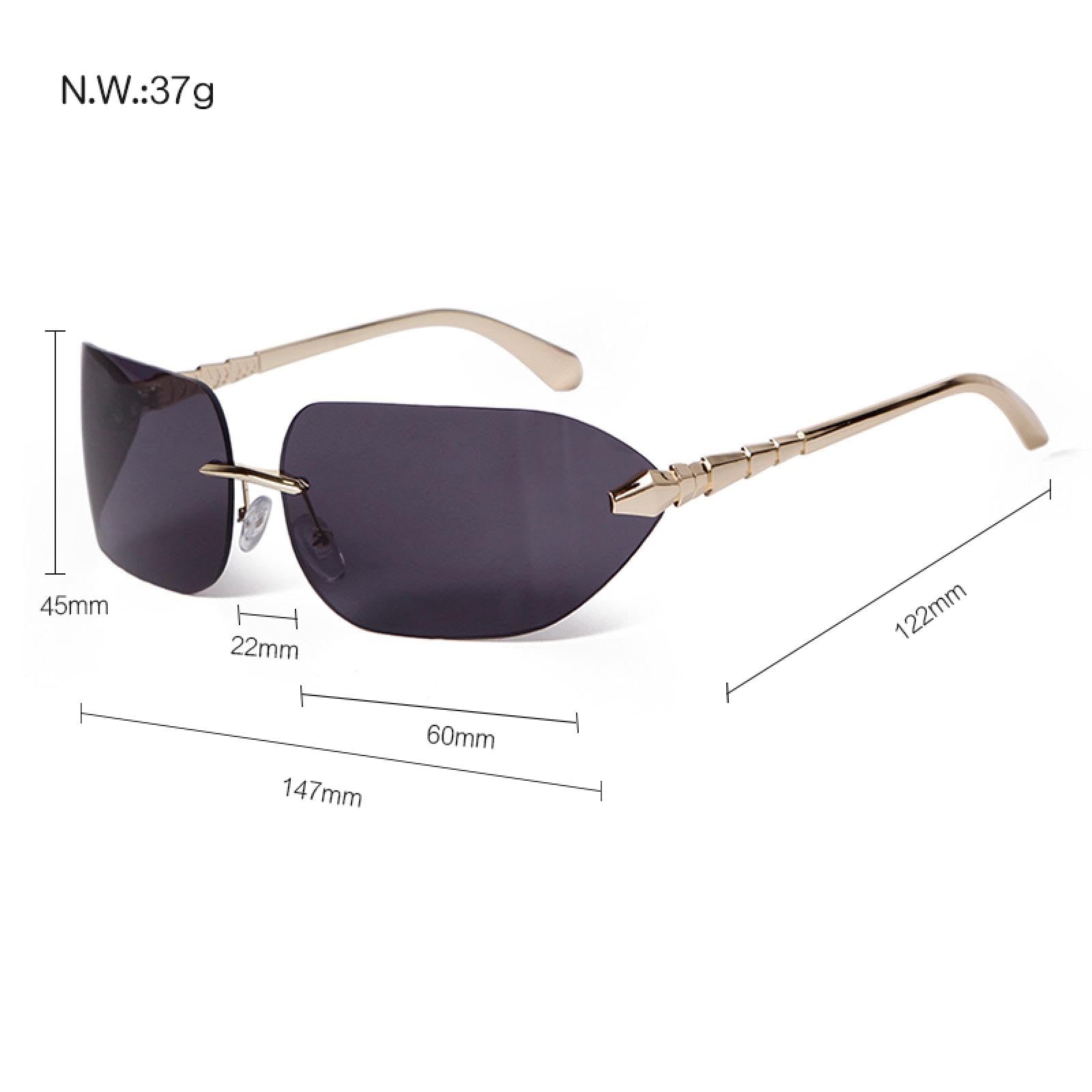 Duże okulary przeciwsłoneczne bez oprawek Unisex Kobiety Mężczyźni Srebrne Uv400 Modne okulary przeciwsłoneczne Gogle Shades