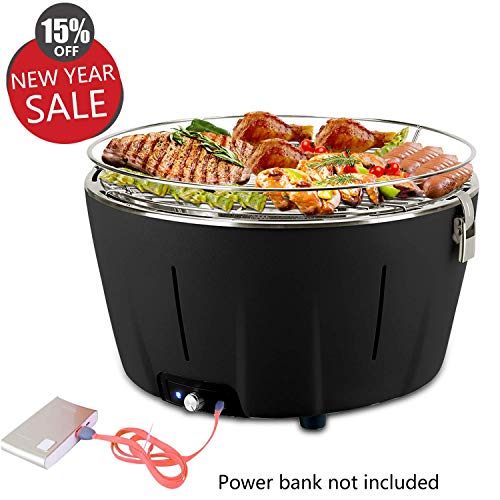 Aobosi Barbacoa de carbón, portátil, de Acero Inoxidable, Plegable, Ideal para Camping, Picnic, Exteriores, jardín, Fiesta