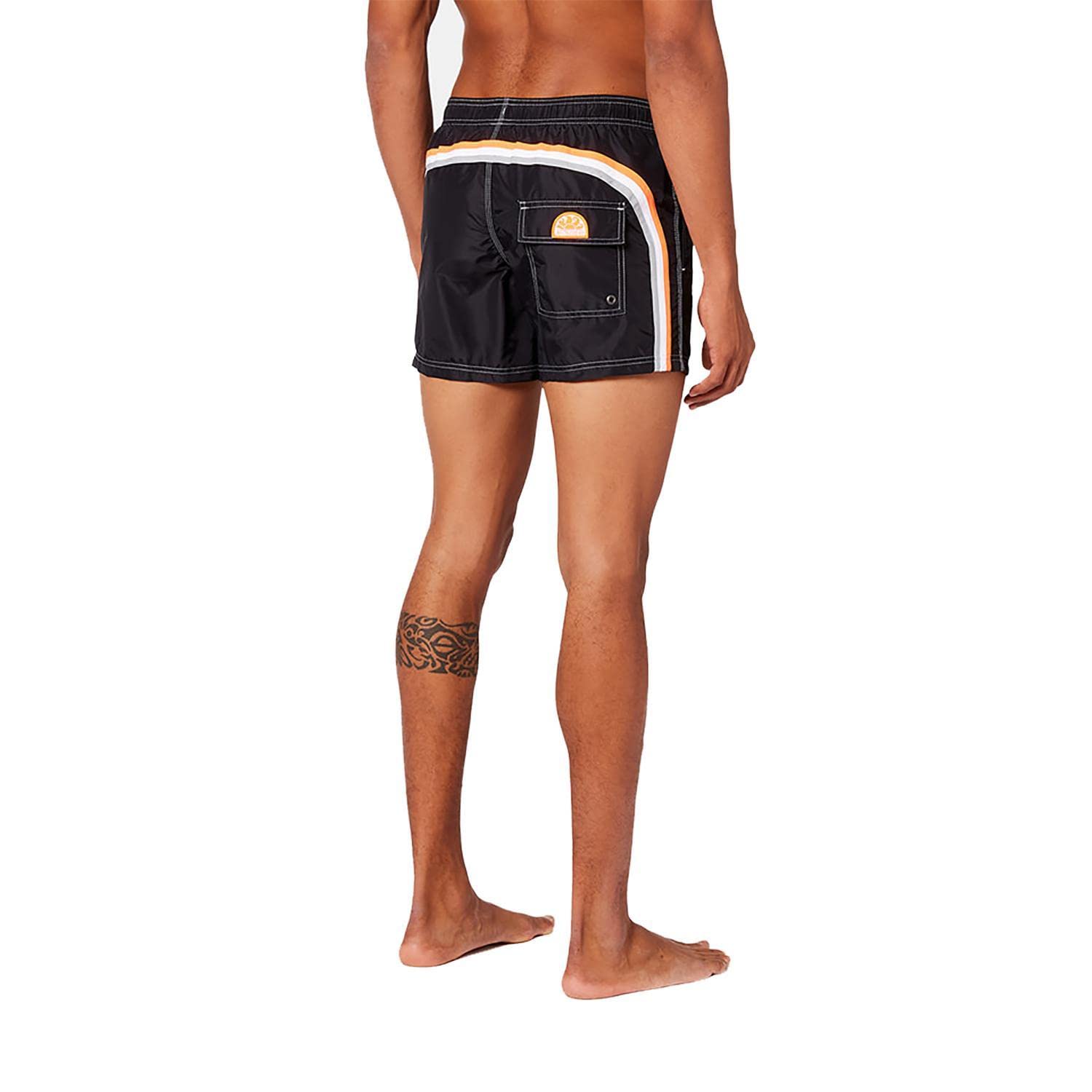 Sundek Uomo Costume M504Bdta100 Elastic Waist 14'' 00433 Swim Trunks Col.Black 33 XL/Nero
