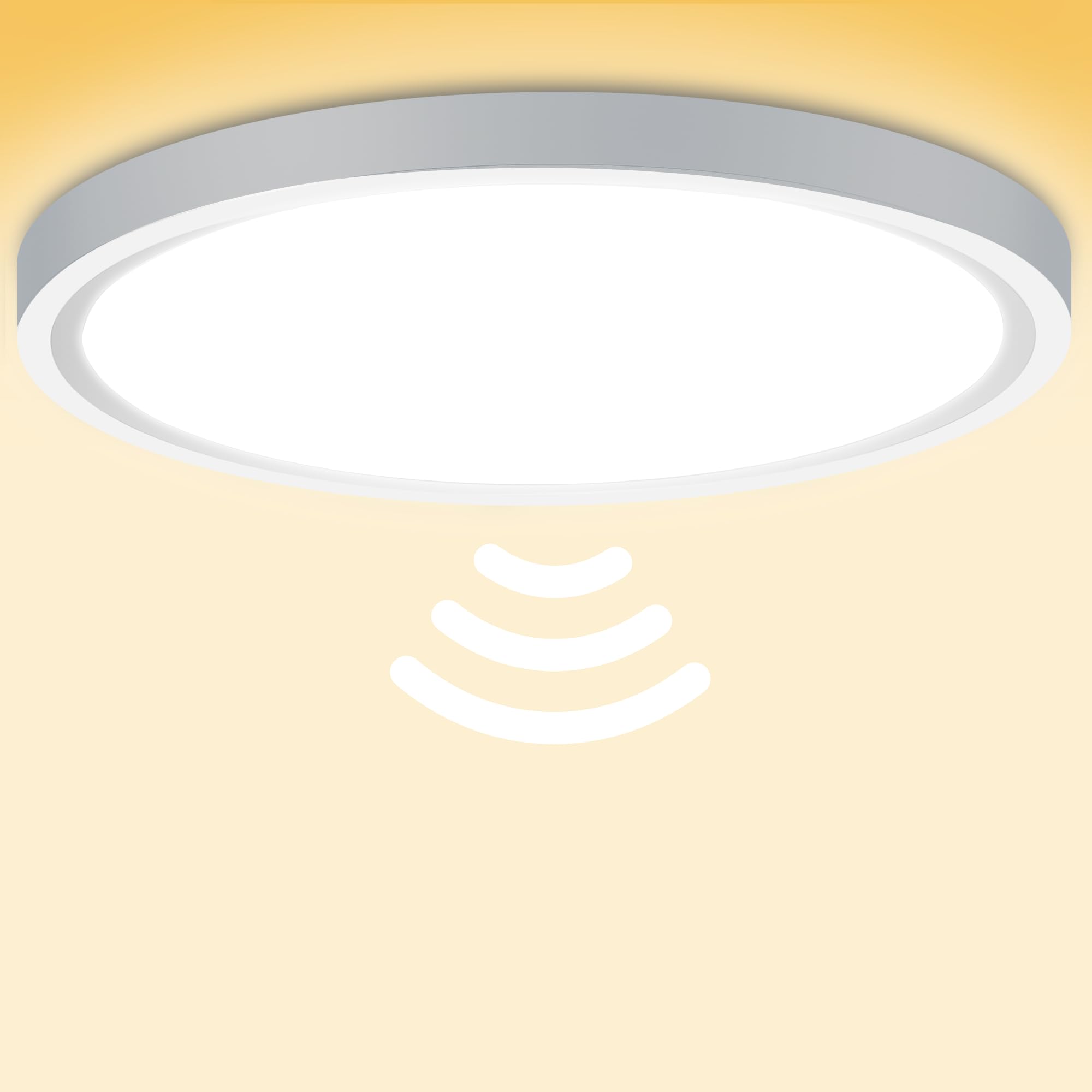 Laiebri lampe mit Bewegungsmelder innen, Ultraflach Deckenleuchte Led Deckenlampe mit Radar sensor für Flur Treppe Küche Balkon Abstellraum,4000K Neutralweiß，Φ230x22 MM