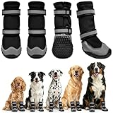 Dimicoo Dog Shoes,Waterproof Dog Boots for Winter,Anti-Slip Dog Snow Booties for Large Small Medium Dogs,Reflective Paw Protectors for Outdoor Walking Hiking