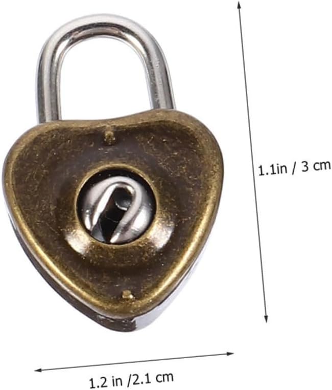 Gadpiparty 300pcs Retro Heart Lock Padlock Key Lock Key Heart Padlock for Luggage Diary