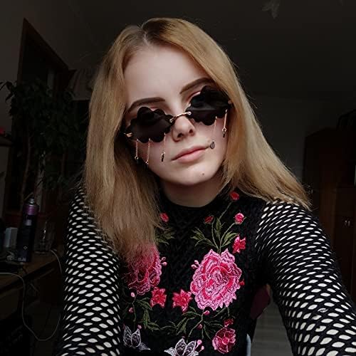 ENTHYI Cloud lightning Sunglasses for Women/Men Rimless Wave Glasses Eyewear for Party Rimless Sun glasses - Image 3