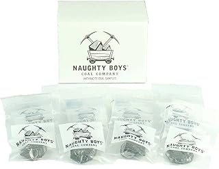 Naughty Boys Coal Company, 12 Nut Coal Bag Samples, Coal for Christmas Stockings, Geological Samples