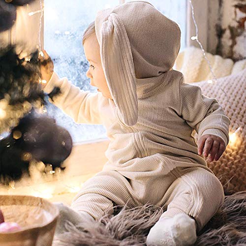 Simplee kids Animal Bunny Baby Easter Romper Long Ear Rabbit Hoodie Romper Jumpsuit with Zipper2