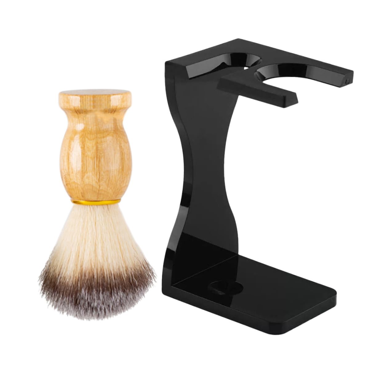 FRCOLOR Beard Care Kit Shaving Brush Razor Stand Acrylic Brush Holder Beard Brush Support Shaving Tools Organizer