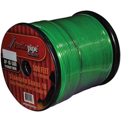 AUDIOP 18 Gauge 500 ft. Spool Car Audio Remote Wire Green