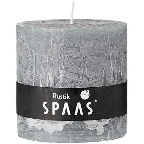 Spaas Vela rústica sin Perfume, Cera de parafina Gris Cover