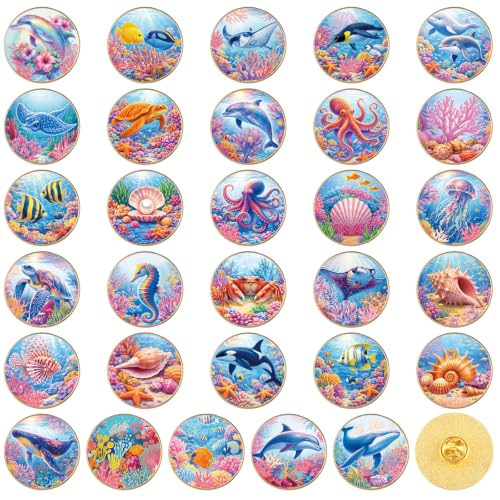 Image of Landical 30 /60 Pcs Cute Enamel Pins Bulk Plant Flower Animal Halloween Gothic Fall Pumpkin Cartoon Lapel Pin Brooches Jewelry Gift for Backpack Clothes Hats Accessories