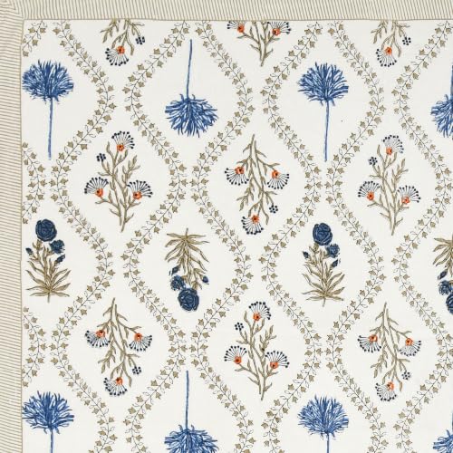 Image of BLOCKS OF INDIA 200TC Diwan Set Cotton 8 Piece | Deewan Printed Bedsheet Sets for Living Room Hall (Set of 8 Piece, 1-Bed Sheet | 2-Bolster Cover | 5-Cushion Cover (Color 50)
