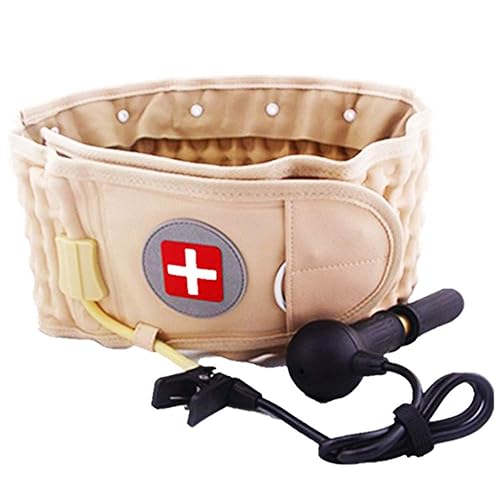 Goldmille - Dispositivo de tracción lumbar para cinturón de espalda de descompresión, para dolor de espalda baja, inflable, talla única para cintura