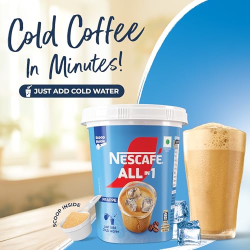 Image of NESCAFE All in 1 Frappe | Instant Cold Coffee Premix - Just Add Cold Water | 300g Jar, Powder