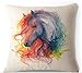Oil Painting Horse Hand Painted Throw Pillow Case Cotton Blend Linen Cushion Cover Sofa Decorative Square 18 Inches(5) ¡­ (10)