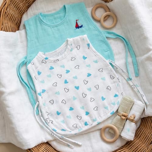 Image of TWC Organic Cotton Muslin Jhablas for Newborn Baby Boy and Girl | Unisex Baby Vest, Soft & Breathable All-Season Wear
