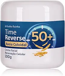 Abelha Rainha Time Reverse 50+, Creme Facial Renovação Celular com Aveia Coloidal, Ácido Glicólico e Vitaminas A e E, 100g