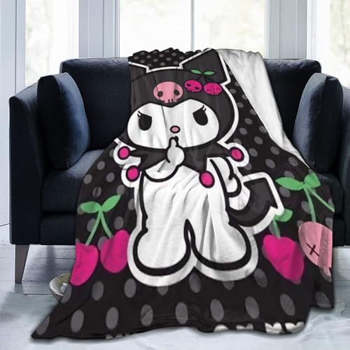 クロミ ちゃん ブランケット 毛布 ひざ掛け フランネル毛布 マイクロファイバー ふわふわ 軽量 暖かい 四季適用 洗える 静電気防止 オフィス 旅行 出張 車内 キャンプ 冷房対策 CV1W118 100cm×125cm