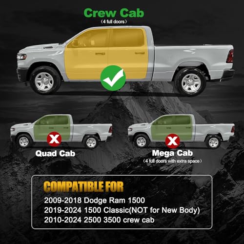 Estribos laterales para Ram 1500 y Ram 2500 Crew Cab miniatura 2