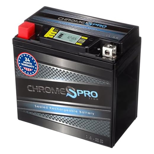 Chrome S Pro iGel YTX14-BS Maintenance-Free, 210CCA, LCD Voltage Display, 12V 16Ah Battery Replacement for ATV, Motorcycle, Jet Skis, Scooter, UTV, and More - Nut and Bolt (T3) Terminal