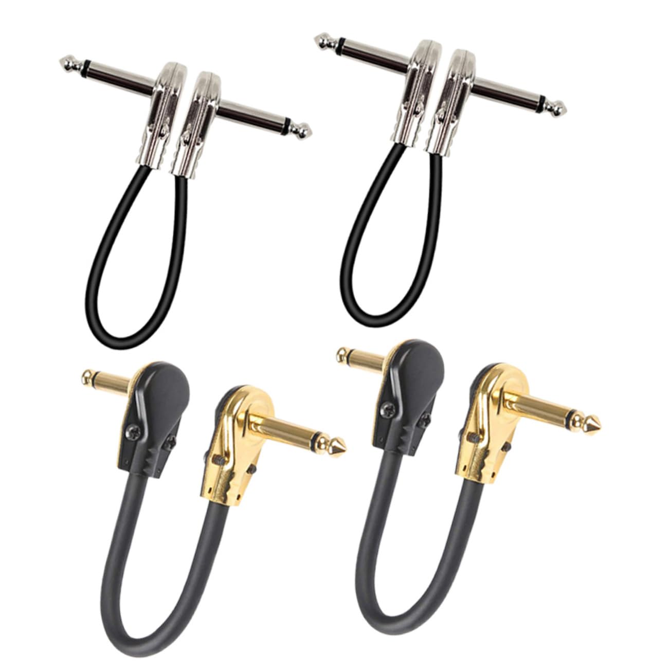 BESTonZON Effector Cable for Guitar Guitar Patch Cables Audio Connect Wire 4pcs Set Pro