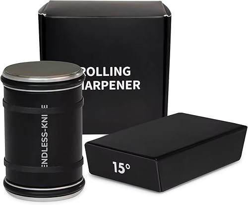 Afilador de cuchillos rodantes, afilado de cuchillos fácil - Herramienta afiladora de cuchillos para cuchillos de cocina - 15 grados + afilado de 20