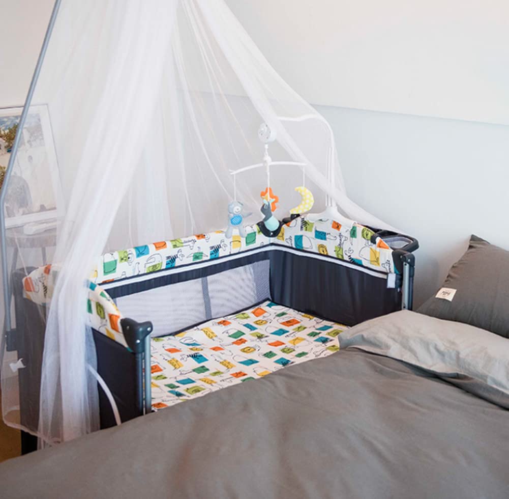 Phil Beauty Portable Crib folding Portable Game Bed Shaker Changing Table Store Baby Toys for Fun, Grey, 110x76x77cm