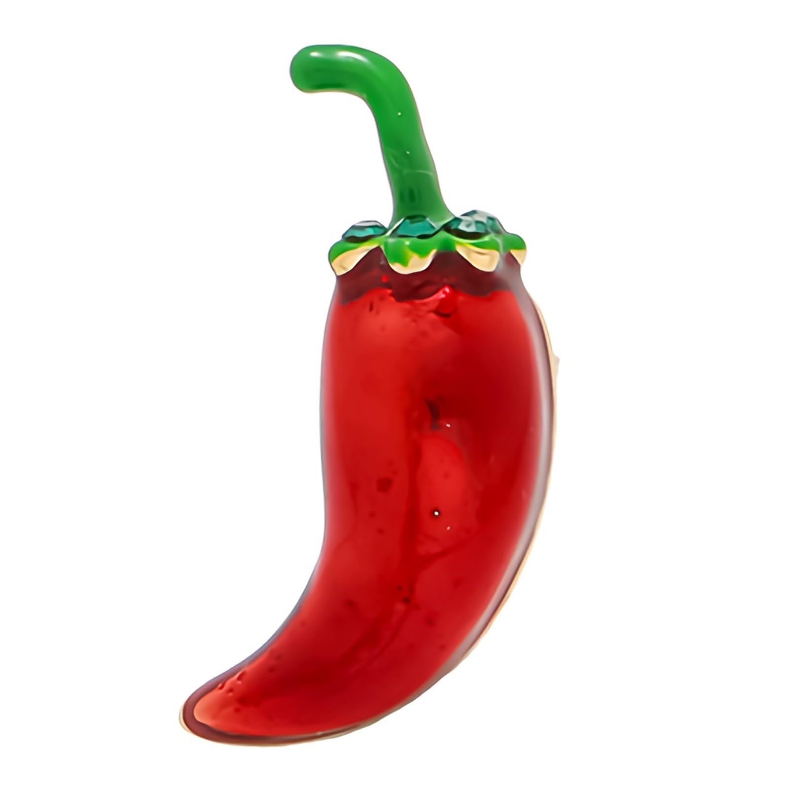 Cflnyc Multi-Colored Cute Red Chilli Pepper Brooch, Copper Pepper Shaped Corsage Pin Simulated Vegetables Clothes Accessories Xmas Gift